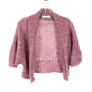 Womens Size Small St. Ambecco Lilac Mohair Wool Blend Open Cardigan Sweater